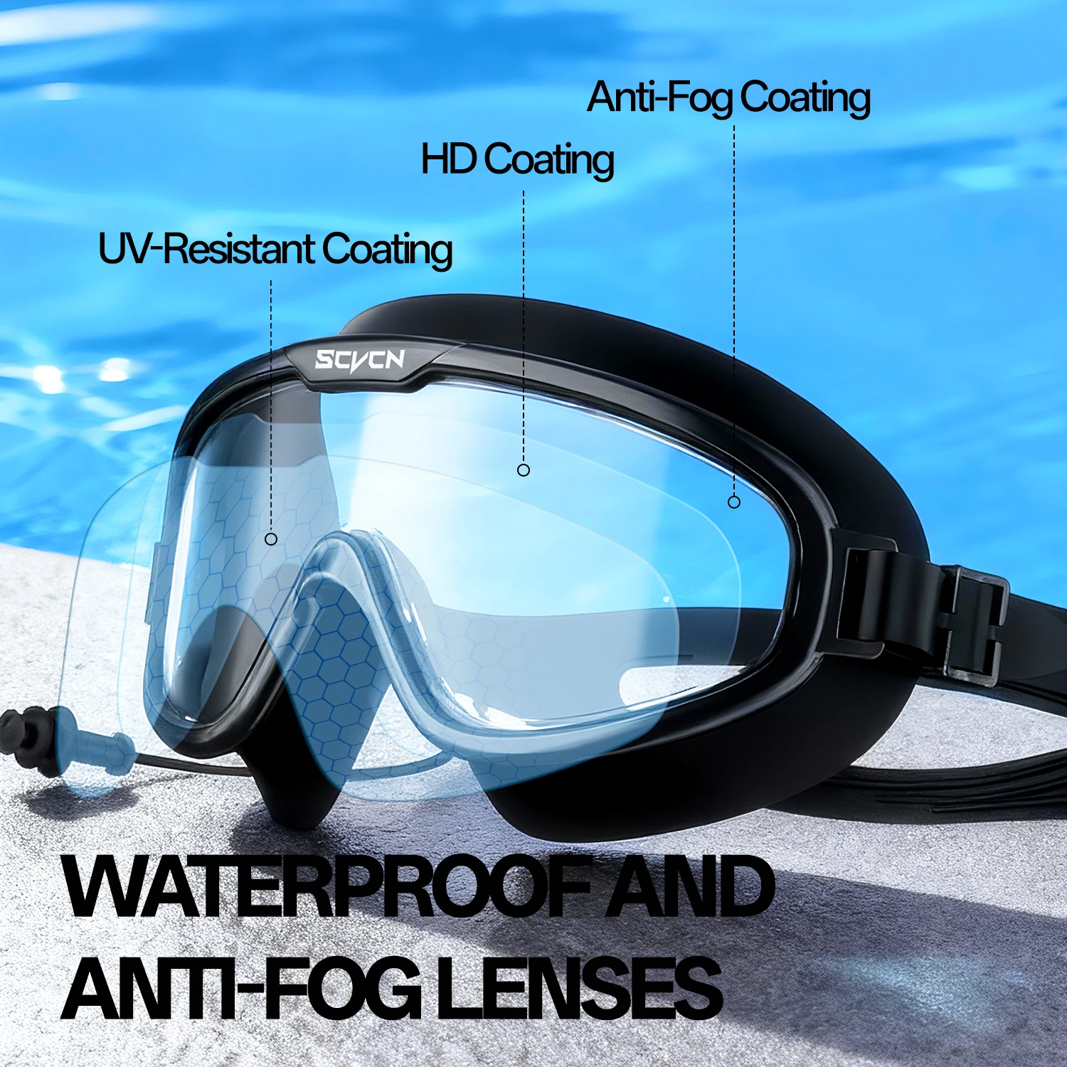 Óculos de Natação SCVCN Profis - Swimming Goggles Anti Fog avaliação e preço